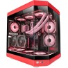 Mars Gaming MC-3T, Boîtier Gaming Custom ATX, Triple Fenêtr Verre Trempé Continu, Refroidissement Liquide Complet, Double Caméra
