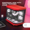 Mars Gaming MC-3T, Boîtier Gaming Custom ATX, Triple Fenêtr Verre Trempé Continu, Refroidissement Liquide Complet, Double Caméra