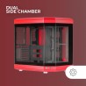 Mars Gaming MC-3T, Boîtier Gaming Custom ATX, Triple Fenêtr Verre Trempé Continu, Refroidissement Liquide Complet, Double Caméra