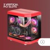 Mars Gaming MC-3T, Boîtier Gaming Custom ATX, Triple Fenêtr Verre Trempé Continu, Refroidissement Liquide Complet, Double Caméra
