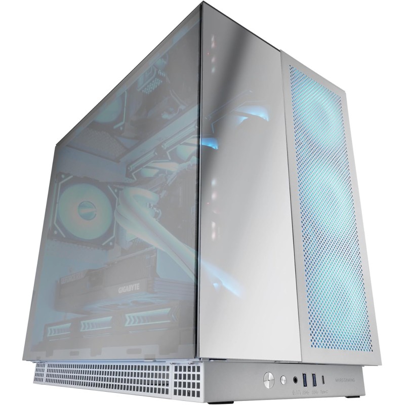 Mars Gaming MC-NOVA3, Boîtier Gaming Custom XXL E-ATX, Triple Verre Chromé Continu sans Cadre, Support Complet Refroidissement L