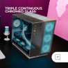 Mars Gaming MC-NOVA3, Boîtier Gaming Custom XXL E-ATX, Triple Verre Chromé Continu sans Cadre, Support Complet Refroidissement L