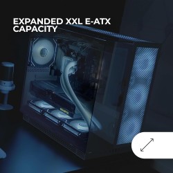 Mars Gaming MC-NOVA3, Boîtier Gaming Custom XXL E-ATX, Triple Verre Chromé Continu sans Cadre, Support Complet Refroidissement L