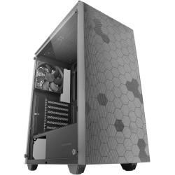 Mars Gaming MC-Q3, Boîtier Semi-Tour ATX, Panneau Latéral en Verre Trempé, Double Grille Magnétique Anti-poussière Avant + Dessu