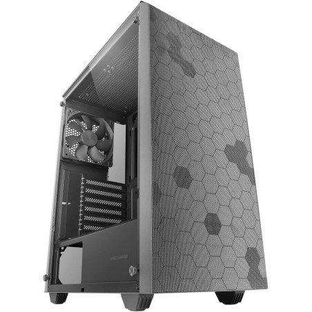 Mars Gaming MC-Q3, Boîtier Semi-Tour ATX, Panneau Latéral en Verre Trempé, Double Grille Magnétique Anti-poussière Avant + Dessu