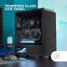 Mars Gaming MC-Q3, Boîtier Semi-Tour ATX, Panneau Latéral en Verre Trempé, Double Grille Magnétique Anti-poussière Avant + Dessu