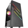 Mars Gaming MC-U3, Boîtier PC Gaming ATX XL, Triple ARGB à l'avant, Ventilateur ARGB 12cm, Fenêtre en Verre Trempé, Noir