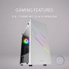 Mars Gaming MC-U3, Boîtier PC Gaming ATX XL, Triple ARGB à l'avant, Ventilateur ARGB 12cm, Fenêtre en Verre Trempé, Blanc