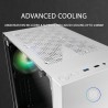 Mars Gaming MC-U3, Boîtier PC Gaming ATX XL, Triple ARGB à l'avant, Ventilateur ARGB 12cm, Fenêtre en Verre Trempé, Blanc