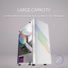 Mars Gaming MC-U3, Boîtier PC Gaming ATX XL, Triple ARGB à l'avant, Ventilateur ARGB 12cm, Fenêtre en Verre Trempé, Blanc