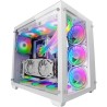 Mars Gaming MCV3 Blanc, Tour Gaming Custom XXL E-ATX, Fenêtre Verre Trempé Avant et Latérale, Cadre Modulaire à Double Chambre