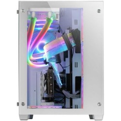 Mars Gaming MCV3 Blanc, Tour Gaming Custom XXL E-ATX, Fenêtre Verre Trempé Avant et Latérale, Cadre Modulaire à Double Chambre