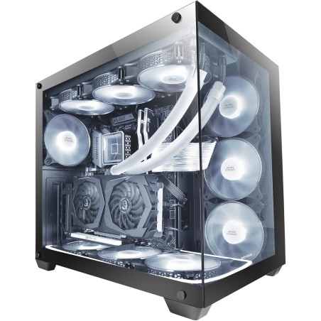 Mars Gaming MCV4, Tour Gaming Custom XXL E-ATX, Fenêtres Latérales et Frontales en Verre Trempé sans Cadre, Structure Modulaire 