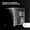 Mars Gaming MCV4, Tour Gaming Custom XXL E-ATX, Fenêtres Latérales et Frontales en Verre Trempé sans Cadre, Structure Modulaire 