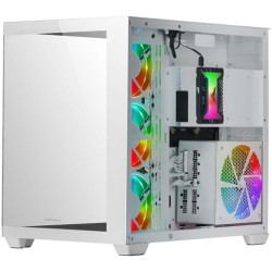 Mars Gaming MCV4W, Tour Gaming Custom XXL E-ATX, Fenêtres Latérales et Frontales en Verre Trempé sans Cadre, Structure Modulaire