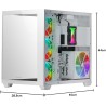 Mars Gaming MCV4W, Tour Gaming Custom XXL E-ATX, Fenêtres Latérales et Frontales en Verre Trempé sans Cadre, Structure Modulaire