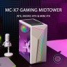 Mars Gaming MC-X7, Boîtier Gaming ATX, Façade ARGB 12 Modes d’Éclairage, Fenêtre Latérale Complète, Moyen Tour PC avec Ventilate