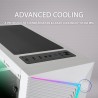 Mars Gaming MC-X7, Boîtier Gaming ATX, Façade ARGB 12 Modes d’Éclairage, Fenêtre Latérale Complète, Moyen Tour PC avec Ventilate
