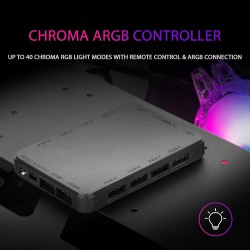 Mars Gaming MC61, Boîtier PC Gaming Compact Micro-ATX, 4 Ventilateurs 12cm, ARGB Chroma, Double Vitrage Verre Trempé, Noir