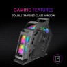 Mars Gaming MC61, Boîtier PC Gaming Compact Micro-ATX, 4 Ventilateurs 12cm, ARGB Chroma, Double Vitrage Verre Trempé, Noir