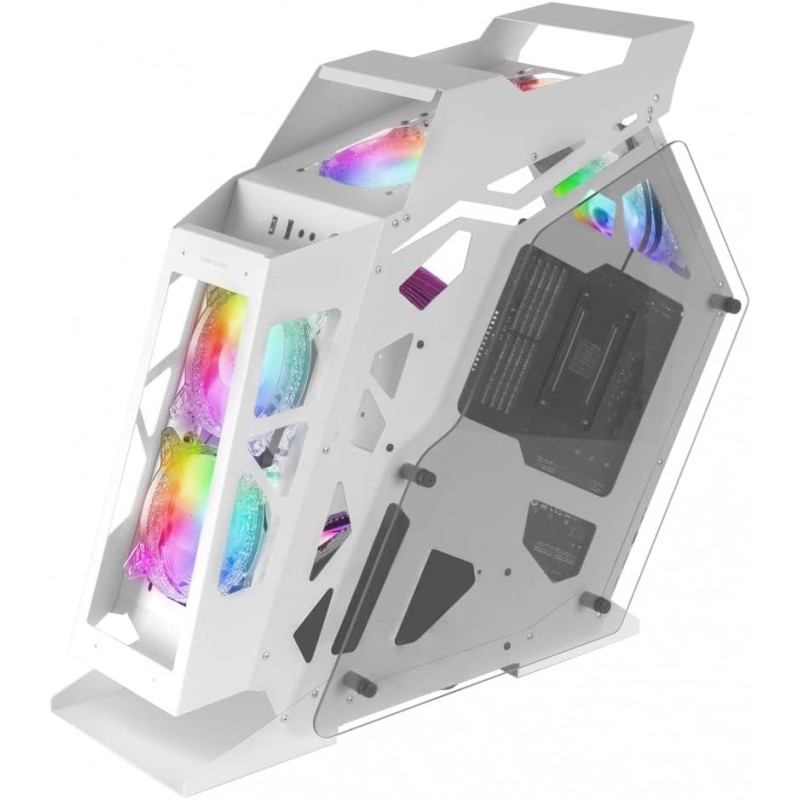 Mars Gaming MCV-One, Boîtier Gaming ATX, Double Verre Trempé Continu, Ventilateur FRGB 12cm, Structure à Double Chambre, Moyen-T