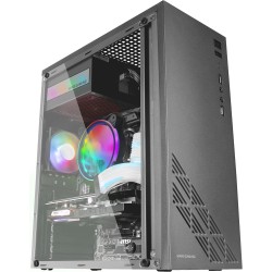 Mars Gaming MC100, Boîtier de Jeu ATX, Ventilateur FRGB 9cm, Ventilation Convect-Cool, Noir