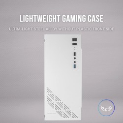 Mars Gaming MC100, Boîtier de Jeu ATX, Ventilateur FRGB 9cm, Ventilation Convect-Cool, Blanc