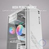Mars Gaming MC100, Boîtier de Jeu ATX, Ventilateur FRGB 9cm, Ventilation Convect-Cool, Blanc