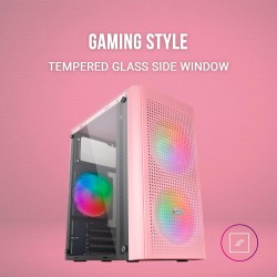 Mars Gaming MC300, Boîtier PC Gaming Compact MicroATX/Mini-ITX, 3X Ventilateurs 120mm FRGB, Panneau Avant Total-Mesh, Verre Trem