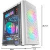 Mars Gaming MC300, Boîtier PC Gaming Compact MicroATX/Mini-ITX, 3X Ventilateurs 120mm FRGB, Panneau Avant Total-Mesh, Verre Trem