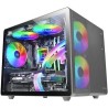 Mars Gaming MC-400, Boîtier Gaming Compact Micro-ATX, Fenêtre Latérale Complète Verre Trempé, 3X Ventilateurs FRGB 120mm, Pannea