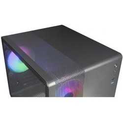 Mars Gaming MC-400, Boîtier Gaming Compact Micro-ATX, Fenêtre Latérale Complète Verre Trempé, 3X Ventilateurs FRGB 120mm, Pannea