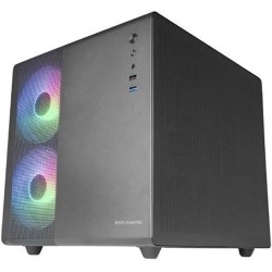 Mars Gaming MC-400, Boîtier Gaming Compact Micro-ATX, Fenêtre Latérale Complète Verre Trempé, 3X Ventilateurs FRGB 120mm, Pannea