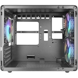 Mars Gaming MC-400, Boîtier Gaming Compact Micro-ATX, Fenêtre Latérale Complète Verre Trempé, 3X Ventilateurs FRGB 120mm, Pannea