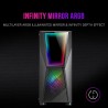 Mars Gaming MC777, Boîtier PC Gaming ATX, Miroir Infini ARGB, Verre Trempé, 2X Ventilateurs 120mm ARGB, Noir