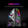 Mars Gaming MC777, Boîtier PC Gaming ATX, Miroir Infini ARGB, Verre Trempé, 2X Ventilateurs 120mm ARGB, Noir