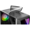 Mars Gaming MC777, Boîtier PC Gaming ATX, Miroir Infini ARGB, Verre Trempé, 2X Ventilateurs 120mm ARGB, Noir