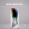 Mars Gaming MC777W, Boîtier PC Gaming ATX, Miroir Infini ARGB, Verre Trempé, 2X Ventilateurs 120mm ARGB, Blanc