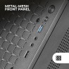 Mars Gaming MC-1000, Boîtier Compact MicroATX, Design Frontal Metal-Mesh, Fenêtre Latérale Intégrale, 1x Ventilateur FDB 80mm Ul