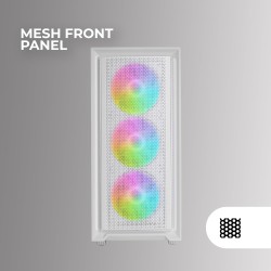 Mars Gaming MC-AIR, Boîtier Gaming ATX, 4X Ventilateurs FRGB Rainbow 120mm, Panneau Avant Mesh, Fenêtre Latérale en Verre Trempé