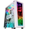 Mars Gaming MC-Art, Boîtier PC Gaming ATX, Double Vitrage Trempé Dessinable, ARGB 12 Modes, Ventilateur 12cm, Blanc