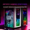 Mars Gaming MC-Art, Boîtier PC Gaming ATX, Double Vitrage Trempé Dessinable, ARGB 12 Modes, Ventilateur 12cm, Blanc