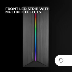 Mars Gaming MC-Blaze, Boîtier Gaming ATX, 1x Ventilateur FRGB Arrière 80mm, Bande LED RGB Frontale avec Effets Multiples, Fenêtr
