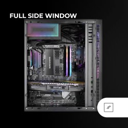 Mars Gaming MC-Blaze, Boîtier Gaming ATX, 1x Ventilateur FRGB Arrière 80mm, Bande LED RGB Frontale avec Effets Multiples, Fenêtr