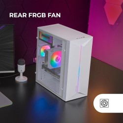 Mars Gaming MC-Blaze, Boîtier Gaming ATX, 1x Ventilateur FRGB Arrière 80mm, Bande LED RGB Frontale avec Effets Multiples, Fenêtr