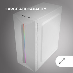Mars Gaming MC-Blaze, Boîtier Gaming ATX, 1x Ventilateur FRGB Arrière 80mm, Bande LED RGB Frontale avec Effets Multiples, Fenêtr