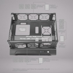 Mars Gaming MCB, Boîtier PC Gaming ATX XL, Custom Premium Edition, Structure Modulaire Double Chambre, Blanc