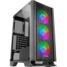 Mars Gaming MC-Titan, Boîtier Gaming RGB XXL ATX, Double Bande LED et Éclairage Frontal ARGB, Hub d'Éclairage + Télécommande, Co
