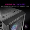 Mars Gaming MC-Titan, Boîtier Gaming RGB XXL ATX, Double Bande LED et Éclairage Frontal ARGB, Hub d'Éclairage + Télécommande, Co