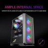 Mars Gaming MC-Titan, Boîtier Gaming RGB XXL ATX, Double Bande LED et Éclairage Frontal ARGB, Hub d'Éclairage + Télécommande, Co